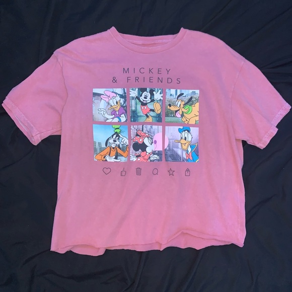 Disney Tops - Mickey Mouse and Friends Pink Crop Top Juniors Medium Disney